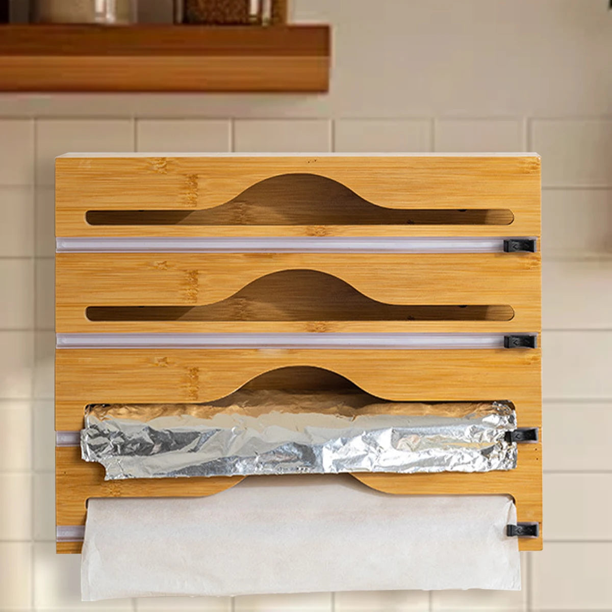 Bamboo Kitchen Wrap Organizer™