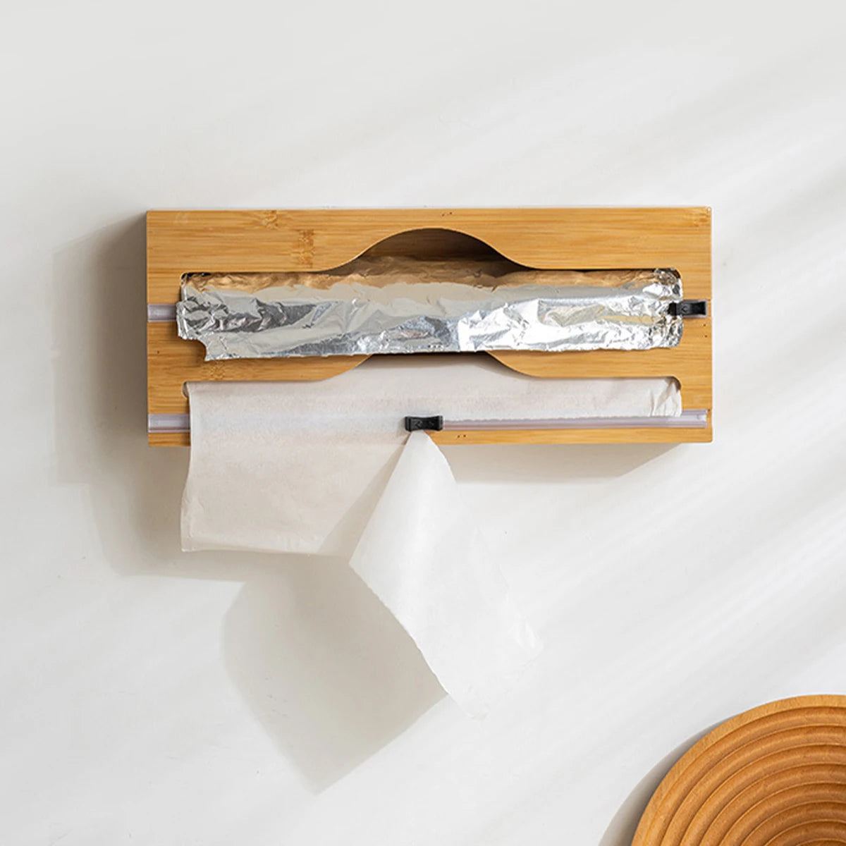 Bamboo Kitchen Wrap Organizer™