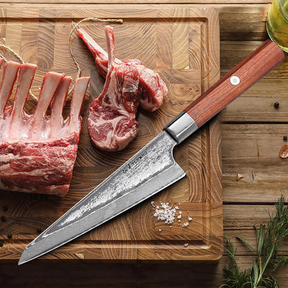 TURWHO 6" Honesuki Damascus Steel utility knife